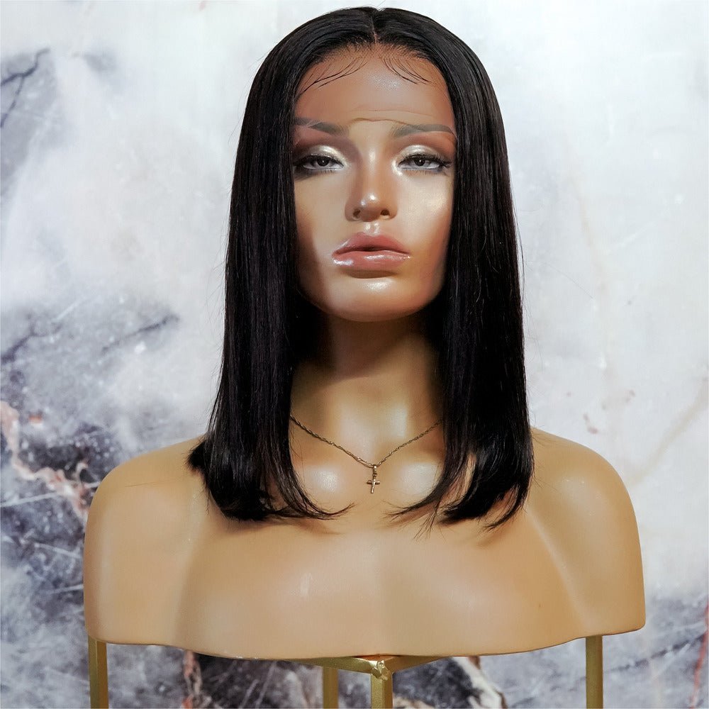 TAMARA BLACK 12" Human Hair Lace Front Wig - Milk & Honey Wigs