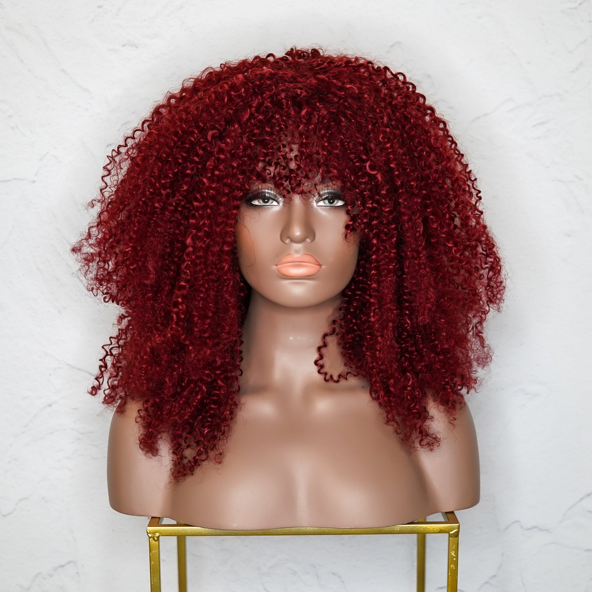 TYRA Burgundy Afro Curl Wig - Milk & Honey Wigs