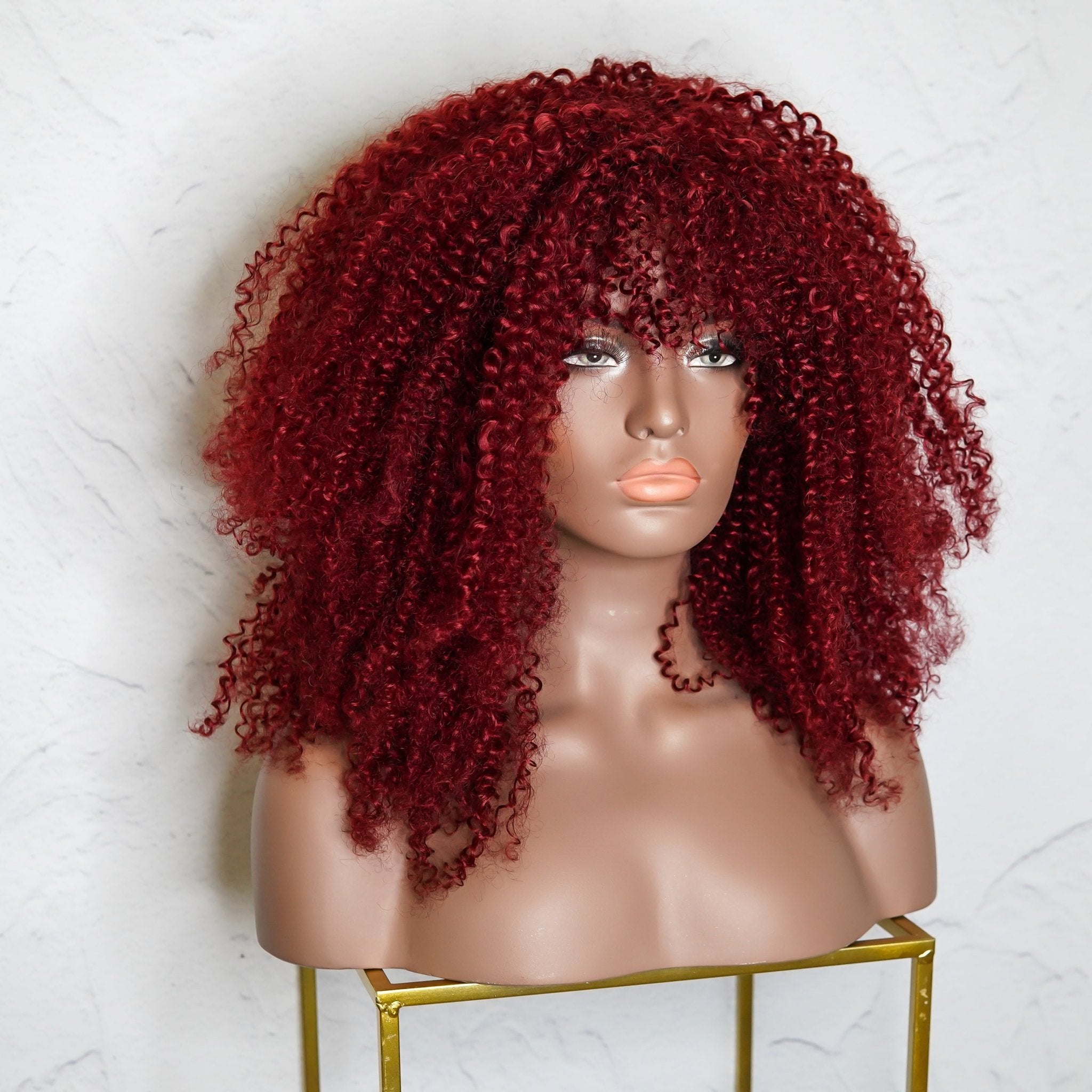 TYRA Burgundy Afro Curl Wig - Milk & Honey Wigs