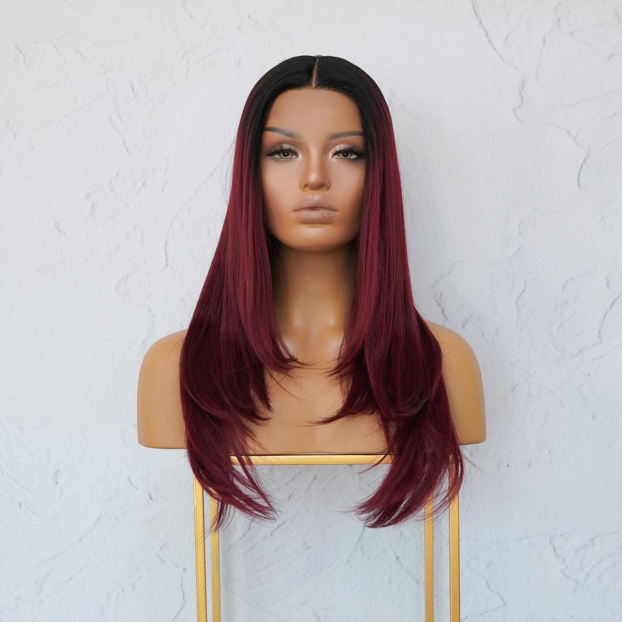 VANESSA Burgundy Lace Front Wig - Milk & Honey Wigs