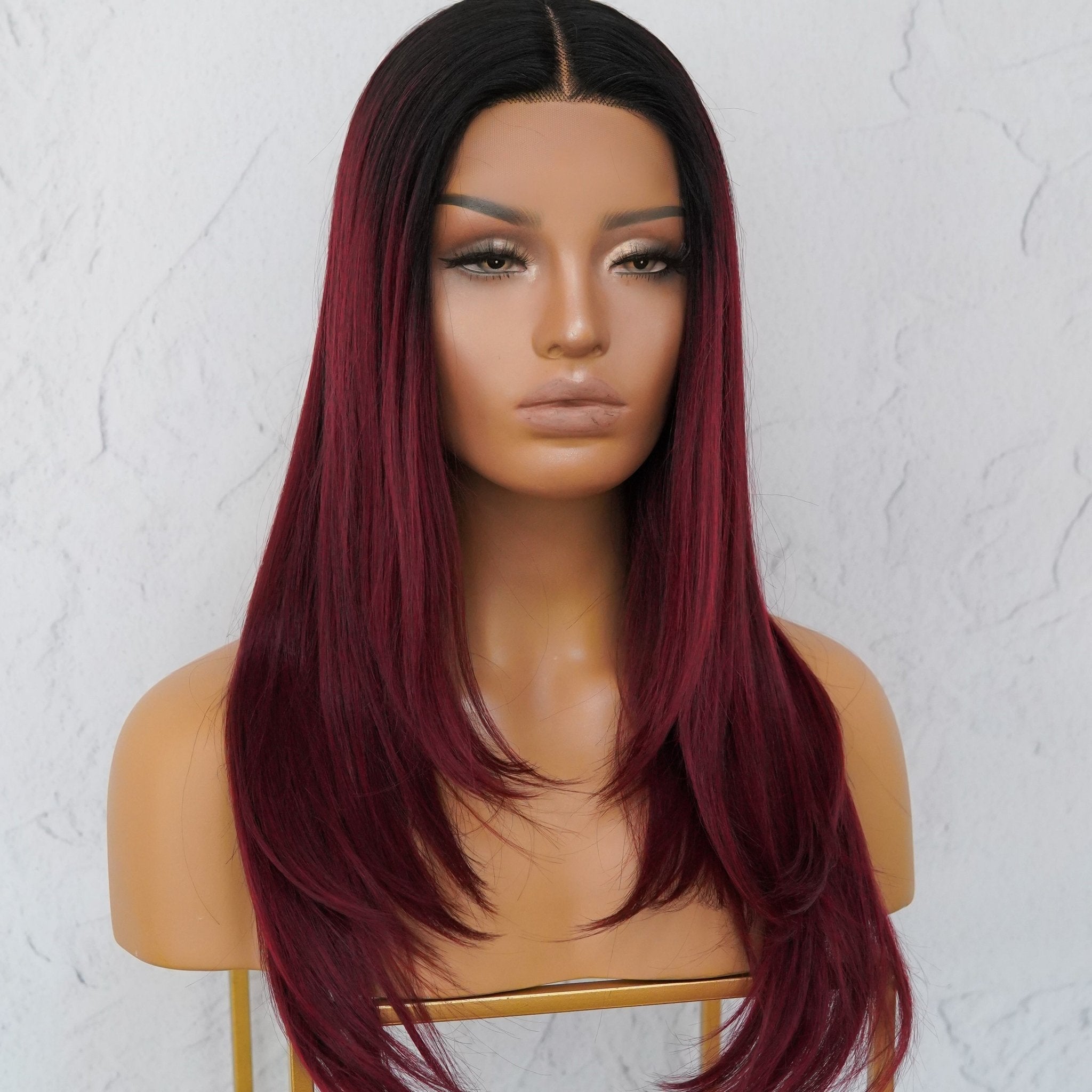 VANESSA Burgundy Lace Front Wig - Milk & Honey Wigs