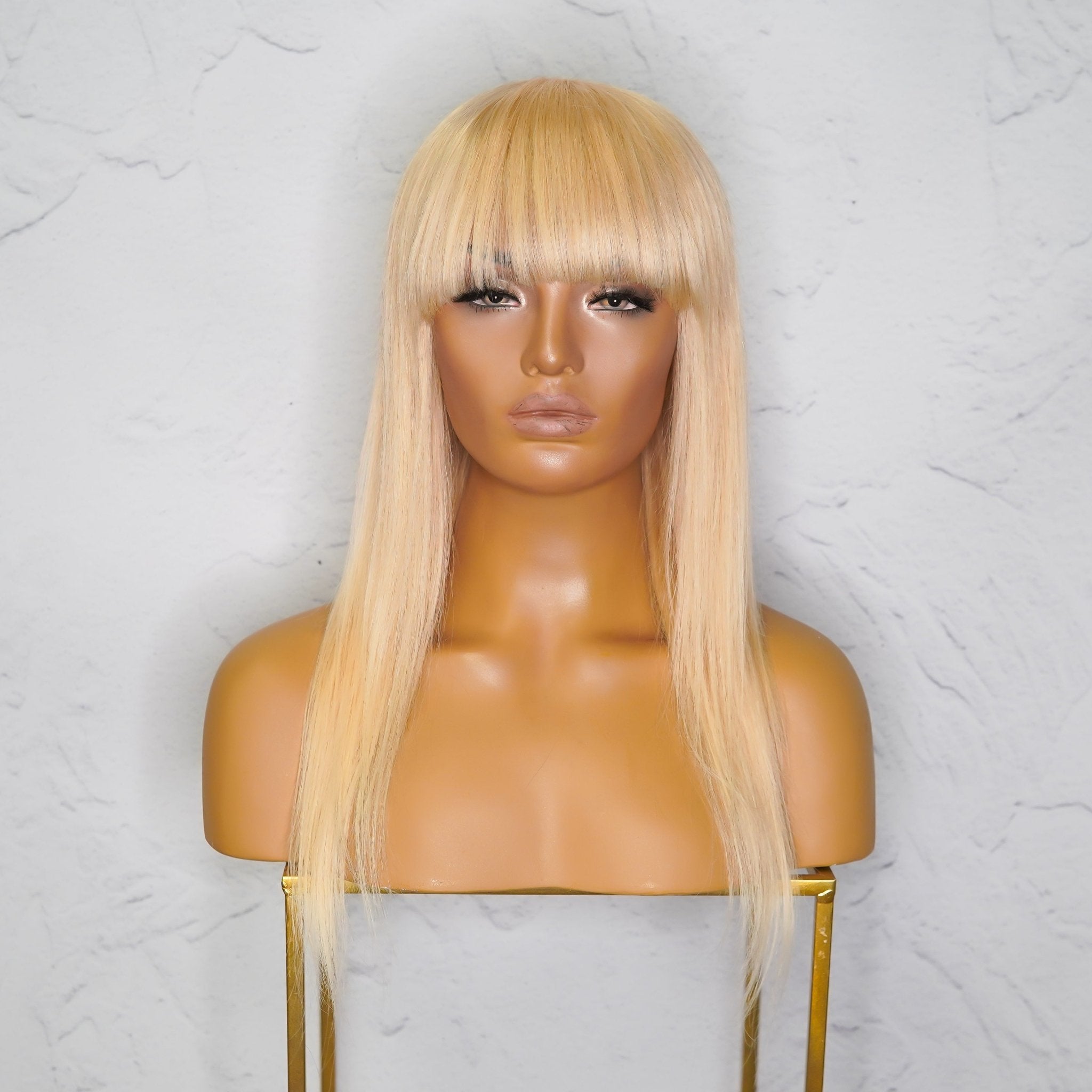 VICTORIA Blonde Human Hair Fringe Wig 20" **READY TO SHIP** - Milk & Honey Wigs