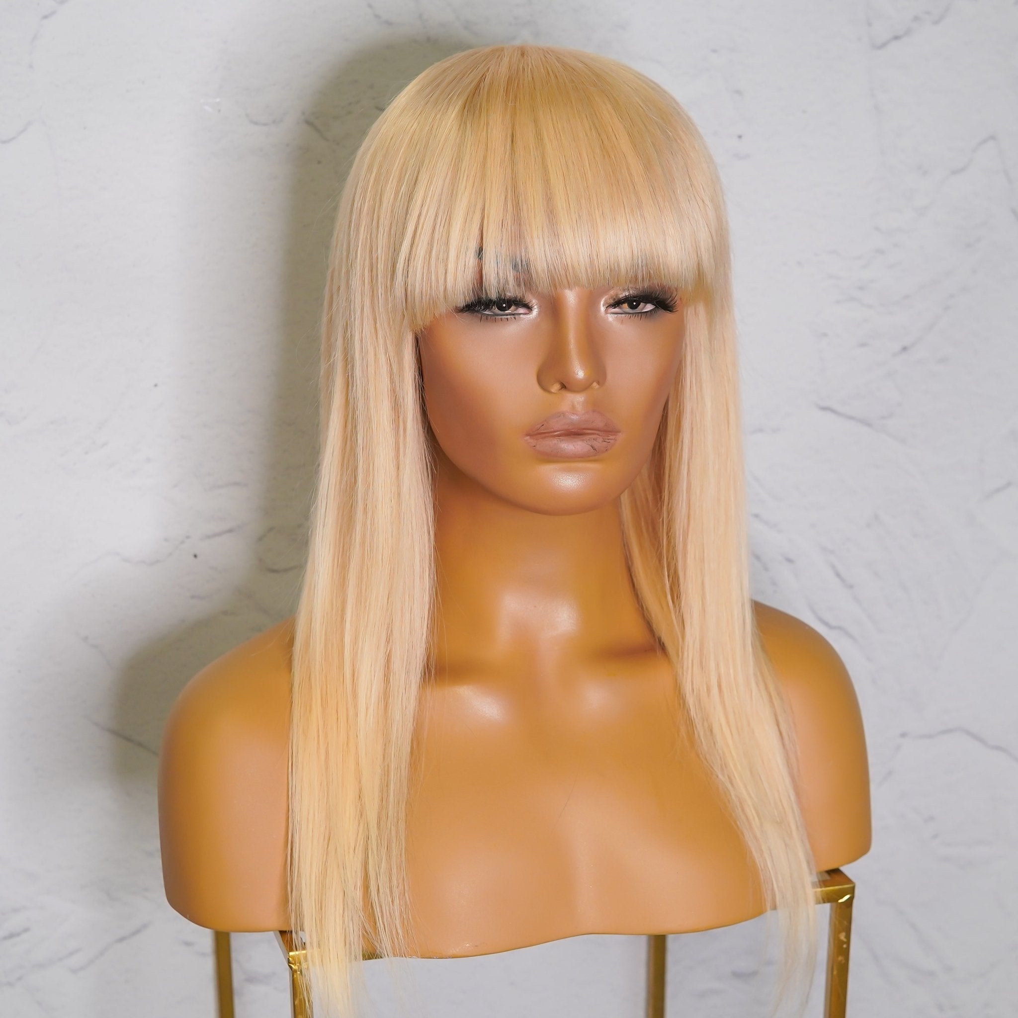 VICTORIA Blonde Human Hair Fringe Wig 20" **READY TO SHIP** - Milk & Honey Wigs