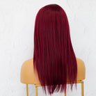 VICTORIA Burgundy Red Human Hair Fringe Wig ** READY TO SHIP ** - Milk & Honey