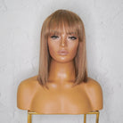 VICTORIA Caramel Human Hair Fringe Wig - Milk & Honey Wigs