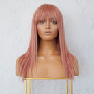 VICTORIA Dusty Pink Human Hair Fringe Wig - Milk & Honey